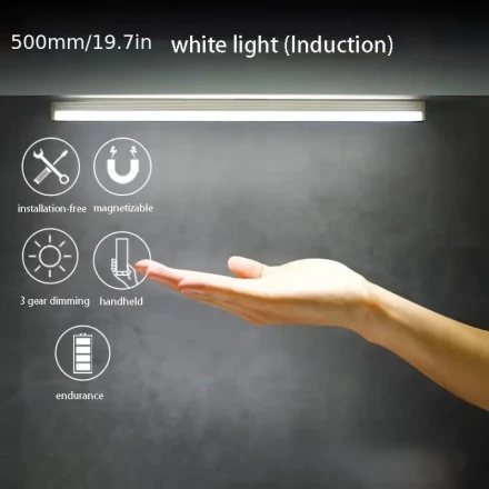 USB Rechargeable LED Magnetic Motion Sensor Under Cabinet Lights, Indoor Closet Night Light, Stick-On Anywhere Magnetic Under-Counter Light Fixtures for Kitchen Cabinet, Wardrobe, Cupboard, Stairs