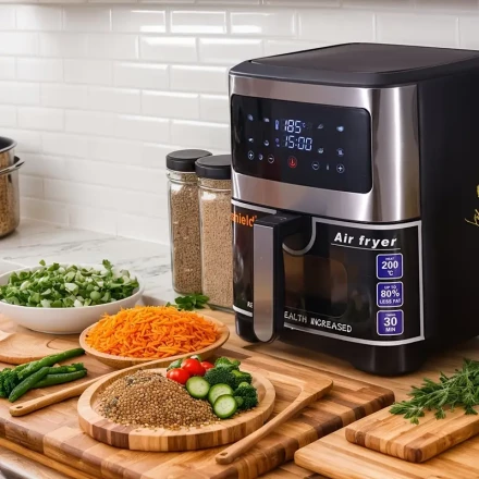 A Nirva Brand New Black Electric Air Fryer, 10L Digital Kitchen Oven 2400W, Healthy, Fryer Cooking Low Fat And Oil Free, Special for Parties And Birthdays.