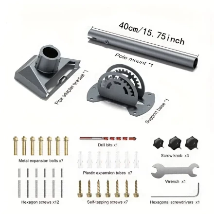 Adjustable Starlink Gen 3 Mounting Kit - Durable Steel Wall Mount with Pipe Adapter for Enhanced Signal, Ideal for Satellite Internet Installation
