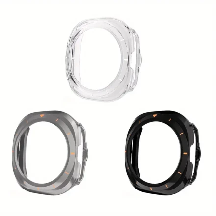 3pcs Protective Case Bumper Shell for SamSung for Galaxy Watch 7 Ultra Screen Protector Case 47mm Accessories, PC Protect Shell Protector Watch 47mm Frame Protective Case Bumper Shell, for Galaxy Watch 7 Ultra 47mm Case for Women Men