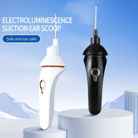1pc Electric Earwax Remover, USB Rechargeable Ear Cleaning Kit, Glowing Earwax Suction Device, Comes with Multiple Soft Ear Scoops, Valentine'S Day Gift, Birthday Gift, Holiday Gift.