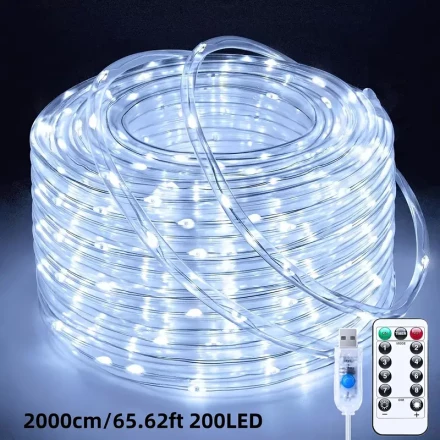 [1pc USB Romantic String Lights] 1pc Romantic LED String Lights with USB Port, 8 Modes Timer Remote Control, USB Powered Festive Ambiance Lighting for Indoor Decor, Staircase, Fence, Wedding, Party, Christmas, Valentine'S Day -