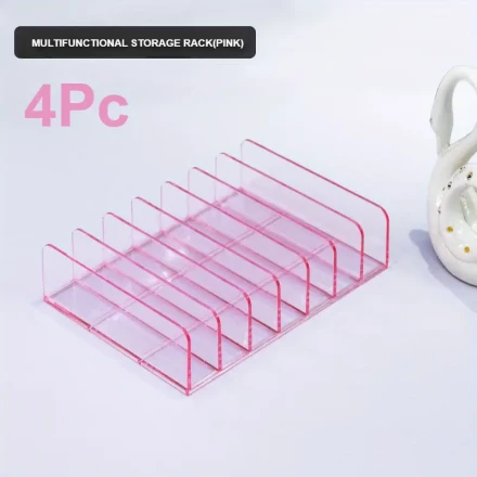 1pc.2pcs.4pcs Sleek Transparent DVD/CD Storage Stand - Space-Saving Organizer, Easy Title Viewing - Perfect for Home Office Entertainment Collection