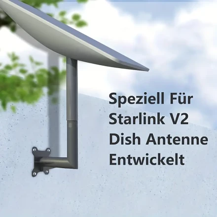 Starlink V2 Gen2 Short Wall Mount Kit - Durable Steel, Ideal for Buildings with Short Eaves, Compatible with Starlink V2 (Gen 2) Dish Antenna