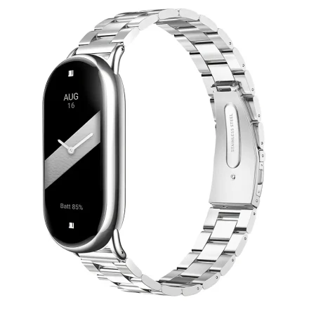 Fashionable Business, Retro Niche Stainless Steel Three Steel Irregular Design Strap, Suitable For Xiaomi 9/8 Size, Very Beautiful And High-value, Light Luxury Wristband, NFC Version Universal, Autumn And Winter High Beauty Elegant Intelligent Sports Men'
