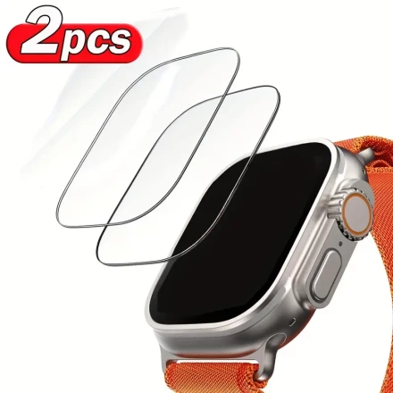 9H Tempered Glass Screen Protector for Apple Watch Ultra 2 / Watch Ultra 49mm: Anti-Scratch, Shockproof, and Transparent HD Clear Cover - Perfect Gift for Tech Enthusiasts