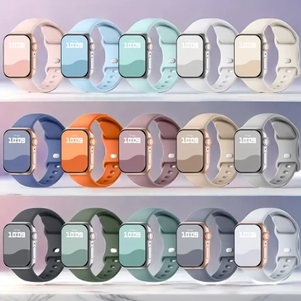 15pcs for Apple Watch Bands 46mm 40mm 41mm 38mm 49mm 45mm 44mm 42mm for Women Men, Waterproof Silicone Sport Band Straps for iWatch Bands Series 10 9 8 7 6 5 4 3 2 1 SE Ultra/Ultra 2