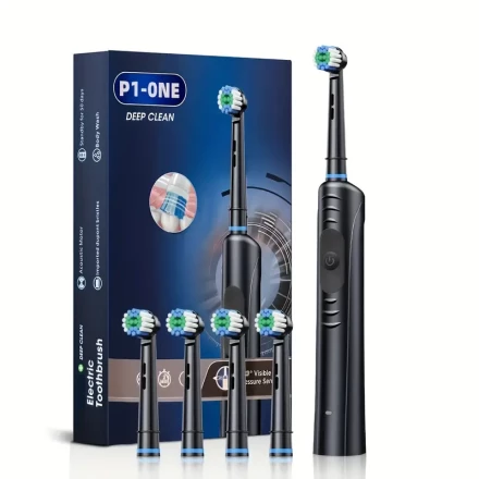 [1pc Smart Electric Toothbrush] 1pc Smart Electric Toothbrush for Adults, 3-Speed USB Rechargeable with Lithium Polymer Battery, Soft Bristle Head, Gentle on Gums, Effective Teeth Cleaning, with Ideal Gift for Kids, Spouse, Elderly