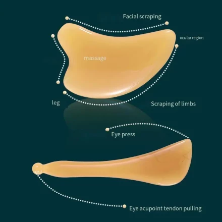 Resin Face Scraping Set with Bamboo Handle: Facial Scraping, Limb Scraping, Eye Press, and Eye Acupoint Tendon Pulling