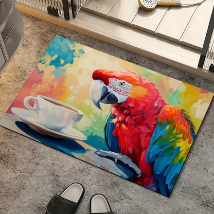 Integrated Stove Replacement Decor Kit Parrot Who Wants to Drink Coffee, Oil Painting Style | Stylish and Practical! A Variety Of Sizes Protect Your Cooktop And Washing Machine Top - Enhance Your Home Decor!
