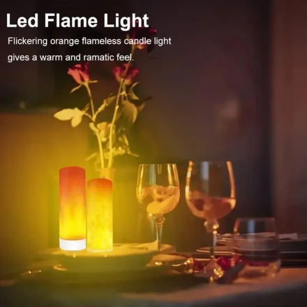 Set of 1, 2, Or 4 LED USB Flame Lamps, Designed for Ambient Lighting, Featuring a Unique Glowing Bulb, Suitable As a Portable Reading Light, Mood Lamp, Or Emergency Light.