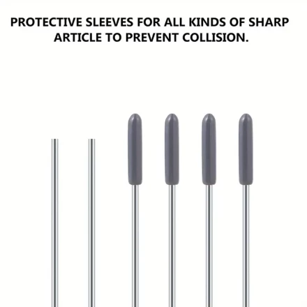 100pcs Dishwasher Fork Tine Covers - Durable Plastic, Round Tip Protectors for Organized Racks & Wire Thread Protection, 0.28cm x 0.98