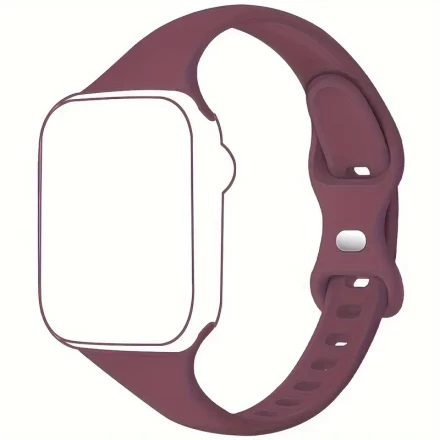 1pc Silicone Sport Band for Apple Watch, Compatible with 38mm 42mm 40mm 44mm 41mm 45mm 46mm 49mm, Thin Soft Narrow Replacement Strap with Deployant Clasp, Stainless Steel Buckle, No Battery - for iWatch Series 10/9/8/7/SE/6/5/4/3/2/1/Ultra, Unisex