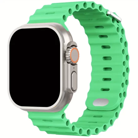 Ocean Silicone Sport Strap for Apple Watch Ultra 2/Ultra Straps 49mm 45mm 44mm 42mm - Breathable, Soft, Waterproof Band for Men and Women - Fits For iWatch Ultra 2, For iWatch Ultra Series SE 9/8/7/6/5/4