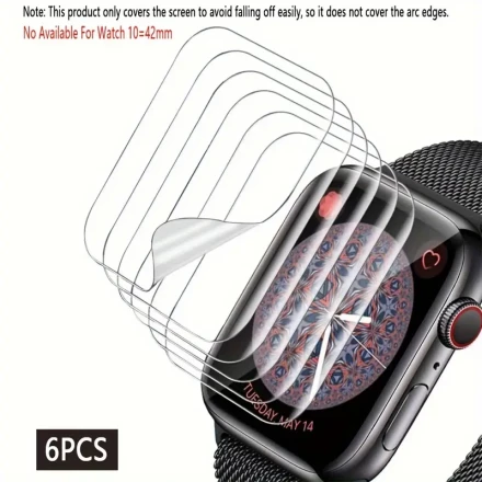 6pcs TPU Screen Protect Film for Apple Watch 10 Ultra Series 10 9 8 7 6 5 4 3 2Anti-Scratch Soft HD TPU Clear Film for iWatch 46mm 49mm 45mm 44mm 42mm 41mm 40mm 38mm