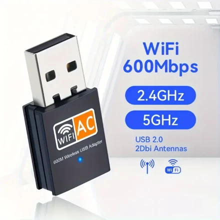 Upgrade Your PC's Internet Speed Instantly - 600Mbps Dual Band USBWiFi Adapter For Windows 8. Mac Os