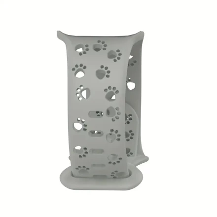 Adjustable Cat Paw Engraved Silicone Strap for Apple Watch - Fits Series 9/7/SE/6/8/Ultra 2, Sizes 38mm-49mm, in Multiple Colors with Cute Paw Print Design