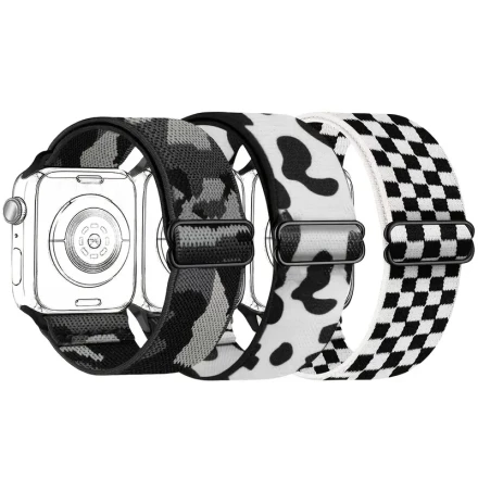 3or1pcs Stretchy Band Compatible with iWatch 38mm 40mm 41mm 42mm 44mm 45mm 49mm, Nylon Adjustable Straps for iWatch Series 9 8 7 6 SE 5 4 3 2 1 Ultra Ultra 2