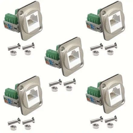 RJ45 Connector With 5pcs D-type Terminal Blocks With Screw Holes