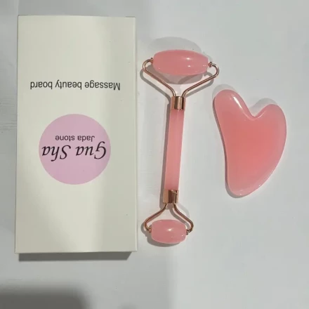 2pcs Facial Massage Roller And Scraping Tool Set - Double Headed And Heart-Shaped Scraper, Portable Manual Facial And Body Massager, ABS Material, No Need for Charging, No Battery, Suitable for Skincare And Relaxation, Suitable for All Genders