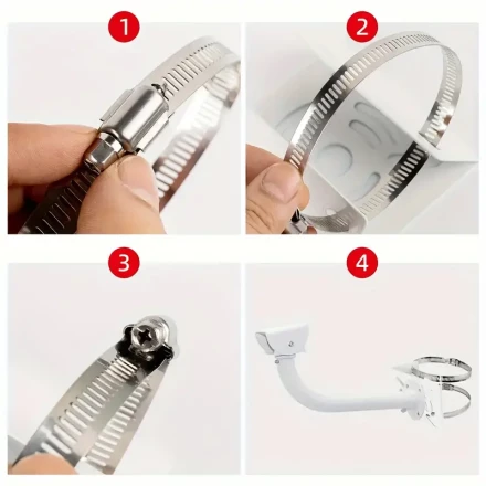 2pcs Adjustable Iron Wall Mount Camera Brackets for Security Cameras & Stage Lighting - Easy Install, Durable