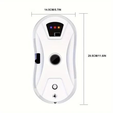 Smart Window Cleaning Robot with Single Spray, Remote Control - Dual Power (Battery/Plug-In), Rechargeable Lithium Battery, Quiet Operation (65dB) - HCR-11