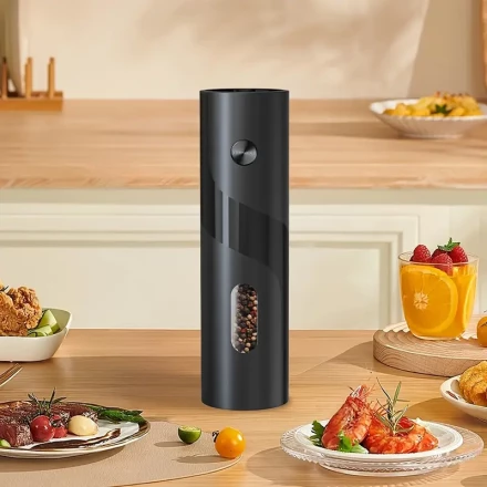 1pc Large Capacity Electric BBQ Pepper Grinder - Handheld Spice Mill, ABS Material, Battery-Powered, Perfect for Grilling & Kitchen Use, Spice Grinder