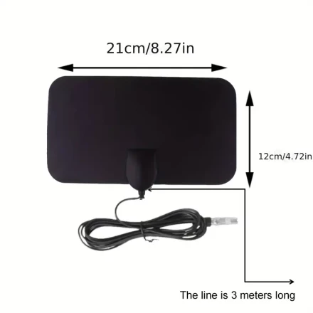 TV Antenna Indoor 3 meter line Length, Digital Amplification indoor HDTV antenna, 1080P VHF UHF TV Local Channel detachable signal Amplifier and 16.5ft coaxial cable support: HDTV, DVB-T2, DTMB, ATC, DVB-T, DMB-T, ISDB-T, ATSC, DAB/FM