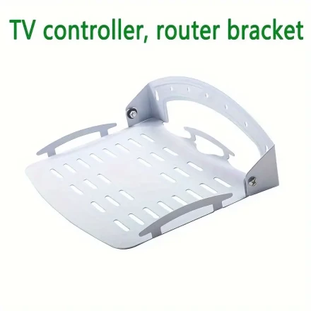 Versatile Wall-Mount Bracket for Routers, TV Boxes & Projectors - Durable Iron Construction, White, WiFi, TV Accessories