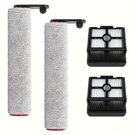 Filter Roller Brush Accessories Kit Compatible With Dreametech H12 Pro Cordless Wet Dry Vacuum Cleaner Replacement Parts (2 BrushRoller + 2 HEPA Filters)