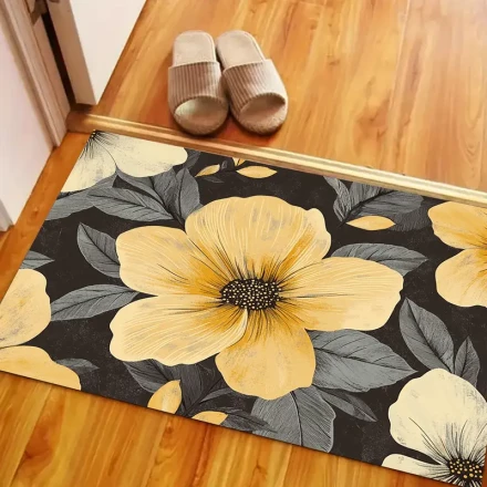 Rubber Stove Top Cover, Waterproof, Floral Pattern, Multi-Purpose, Easy to Clean, with Stove, Washing Machine, Dryer and Ironing Mat Protection