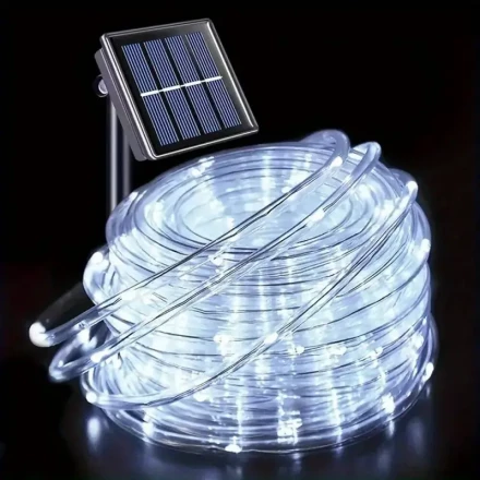 Outdoor Solar Tube String LED Lights for Garden Christmas Decoration, Available in 22M / 12M / 7M, Perfect for Christmas Weddings, Wreaths, Fairy Lights, And Outdoor Stage Lighting with Smart Features.
