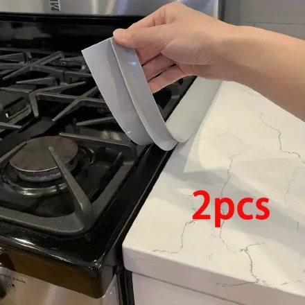 2pcs, Silica Gel Stove Cover Strip Heat, Resistant Silica Gel Stove Counter Protection Cabinet, Slit Filler Seals Between, The Oven Kitchen Cabinet And The Stove Table, Easy To Clean