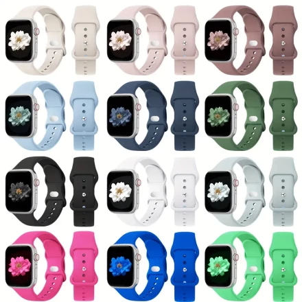 12 Pack Slim Bands Compatible with Apple Watch Band 38mm 40mm 41mm 42mm 44mm 45mm 46mm 49mm, Soft Silicone Sport Narrow Thin Strap for iWatch Series 10/9/8/SE/7/6/5/4/3/2/1/Ultra Women Men