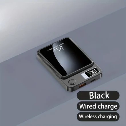 New pattern5000/10000 milliampere magnetic absorption wireless charging bank 22.5W/PD20W suitable for Apple 15pro/14max/13/12 for Android phones (USB/Type-C) portable charger with LED power display for outdoor travel emergency backup mobile power supply
