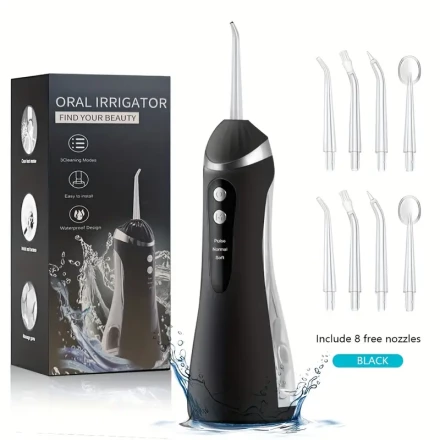 Cuckooyun Wireless Water Flosser, 3 Modes,, Rechargeable USB Oral Irrigator with 200ML Portable Water Tank, Lithium Battery, Ideal Valentine'S & Holiday Gift