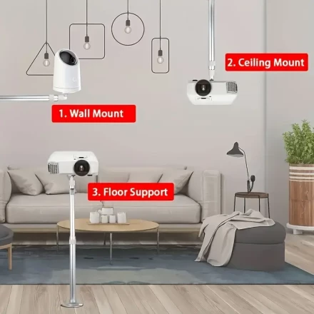 Universal Adjustable Aluminum Bracket for Surveillance Cameras and Projectors - With Screws, 360° Flexible Angle, Universal Ceiling/Wall Mounting Bracket