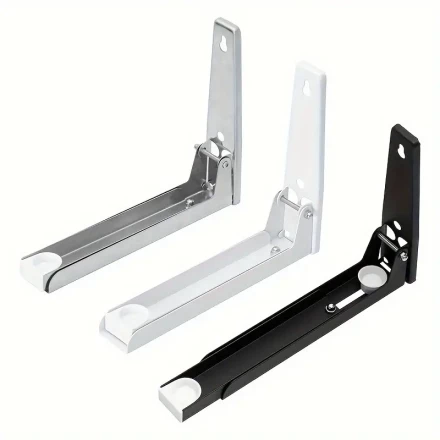 Kitchen Upgrade, Heavy-Duty Adjustable Stainless Steel Microwave Oven Bracket Set - Wall-Mounted, Dual-Section with Leveling Feature, Includes Mounting Hardware, Ideal for Kitchen Use