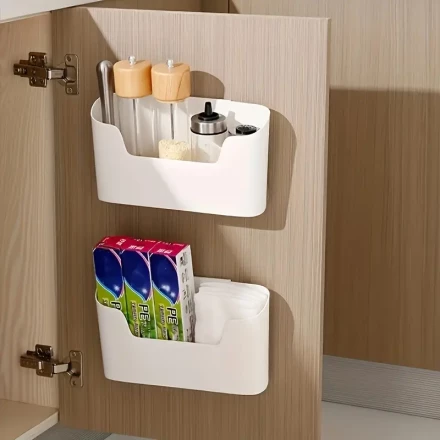 Versatile Wall-Mounted Organizer Basket - Perfect for Bathroom, Bedroom & Kitchen Storage Solutions