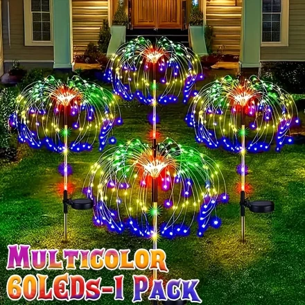 Solar Firework Lights Outdoor, 8 Lighting Modes,, Multi-Color, Nickel Battery Powered, ≤36V, Ideal for Garden, Pathways, Parties, Festivals - New Year, Valentine's, Easter Decor