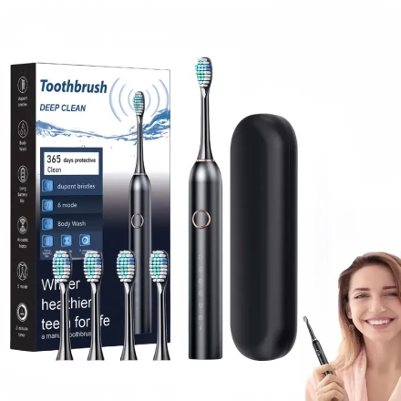Adult Sonic Electric Toothbrush, Sonic Electric Toothbrush with 6 Modes, USB Rechargeable Travel Sonic Electric Toothbrush Set