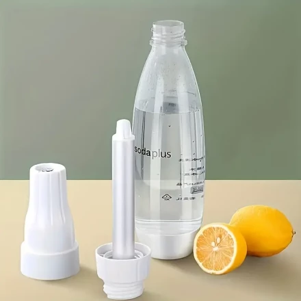 1pc Portable Soda Water Maker, DIY Sparkling Water Bottle with Dual Gas System, 0.98-9.99 L Capacity, Polished Metal Finish, Food Grade BPA, Ideal for Christmas, Valentine'S Day, New Year Festivities - No Bubble Bombs Included