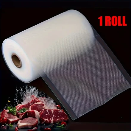 Agashe Vacuum Sealer Rolls, One-Time Use Embossed Commercial Grade Bags for Food Preservation, Sous Vide and Meal Prep – Compatible with All Vacuum Seal Machines, BPA-Free Multi-Use, Durable PE+PA Material, 1 Roll (500cm/196.8in)