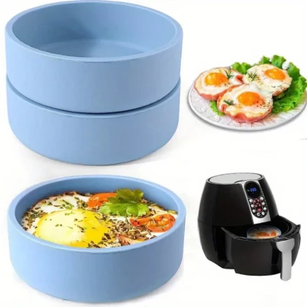 1pc Non-Stick Silicone Egg Mold for Air Fryer, Reusable Kitchen Gadget for Perfect Steamed Eggs, Easy-Clean Egg Maker Mold, No Battery Required, Kitchen Accessories