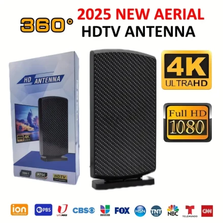 2025 360 Hdtv Aerival - Indoor/Outdoor, 600 Miles Range, Supports Hdtv, HDTV 4K Indoor Outdoor Antenna, Digital TV Antenna HDTV 4K High Definition, Signal Booster, Long Distance Reception, Free TV 1080P Digital Antenna, HDTV Antenna Satellite HD VHE UHE H