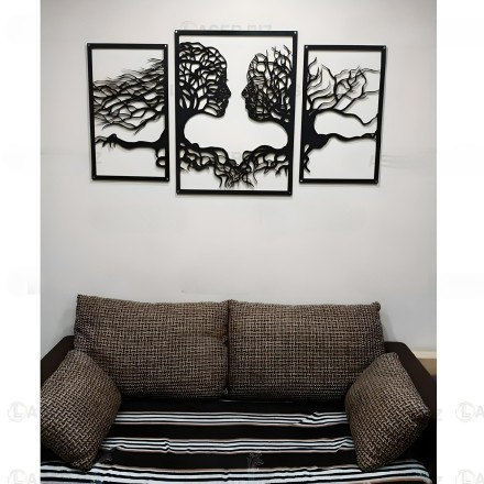 3 pieces Wall Art with Faces