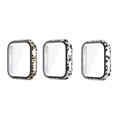 3 Cases Suitable for Apple Watch, 9Th Generation, with Printed Patterns And Screen Protection, Compatible with 41Mm And 45Mm Watch Protective Covers.