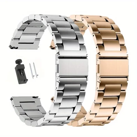 2pcs 20mm 22mm Universal Watch Band Stainless Steel Watch Strap, Quick Release, Compatible with Samsung Galaxy Watch 7/FE/6/5 pro/4/Classic 20mm 22mm metal bracelet Amazfit GTS-GTR-4-3-2e-mini, Huawei, Honor Series Watch Band Bracelet Strap