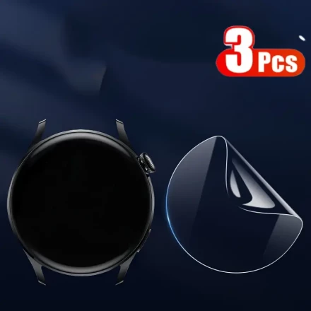 3-Pack Hydrogel Film for Huawei Watch GT5/5 Pro, 46/41/42mm Screen Protector, Smartwatch Accessory, Battery-Free, Hardness 6H, Thermoplastic Polyurethane Material