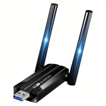 USB WiFi Adapter, 1300Mbps Dual Band 2.4GHz/400Mbps & 5.8GHz/867Mbps 5dBi High Gain Dual Antenna 802.11AC USB 3.0 Wireless WiFi Adapter